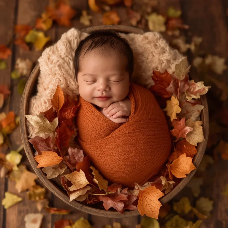 Autumn Leaves Cradle Dream | new born baby ai prompt