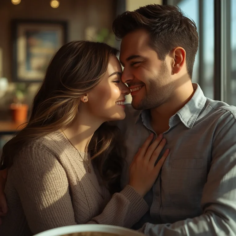 Cafe Romance Embrace | couple dp ai prompt
