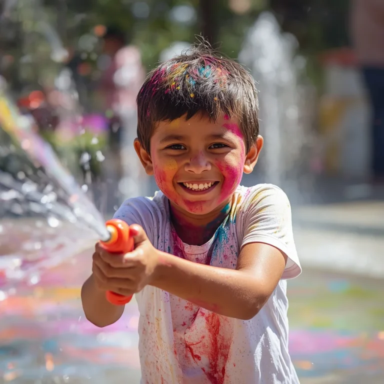 Child's Holi Water Fight | holi couple ai prompt