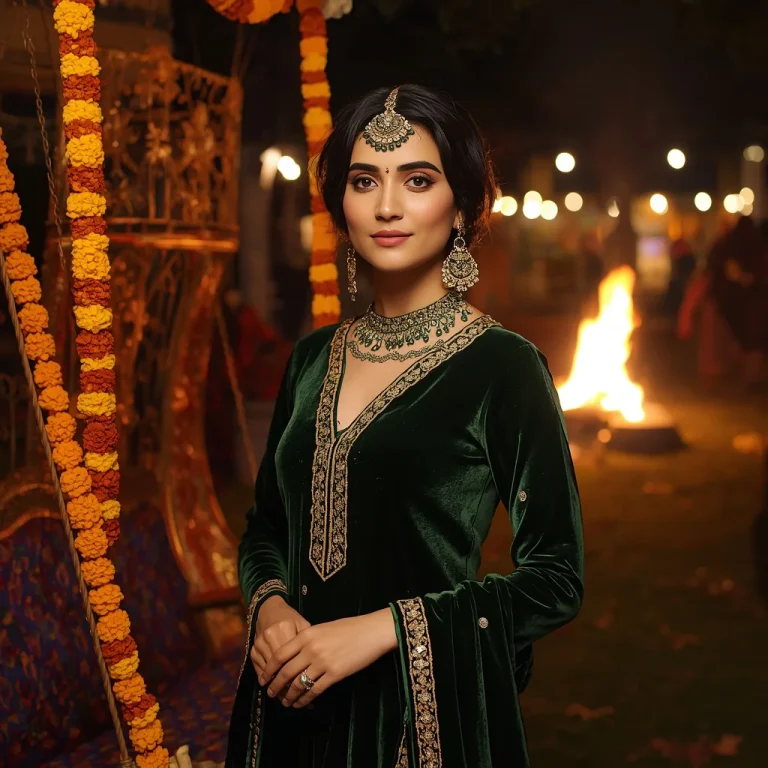 Elegant Lohri Evening Portrait | lohri couple ai prompt
