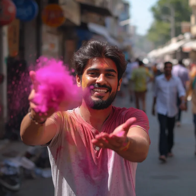 Energetic Holi Colors | holi boy ai prompt