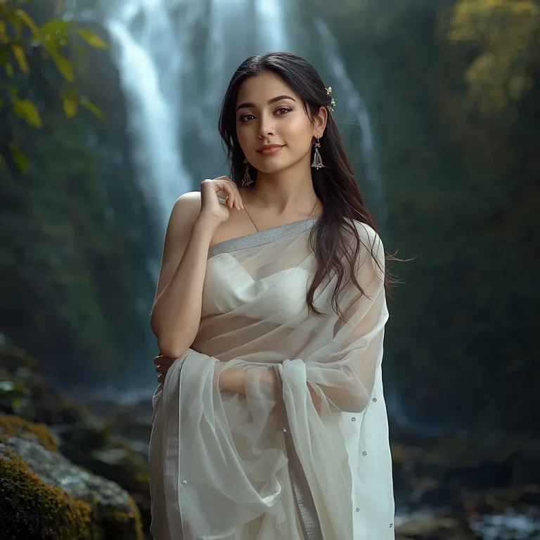 Forest Waterfall Saree Dream | gemini ai photo prompt copy paste trending girl 2026 instagram