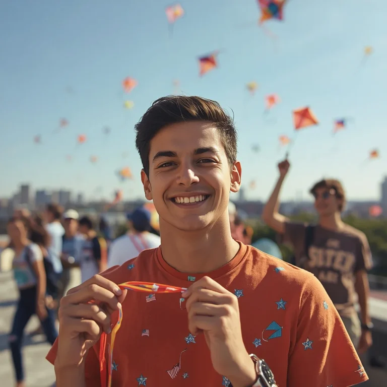 Friends gathering on rooftop to fly festive kites | indian independence day prompt for gemini