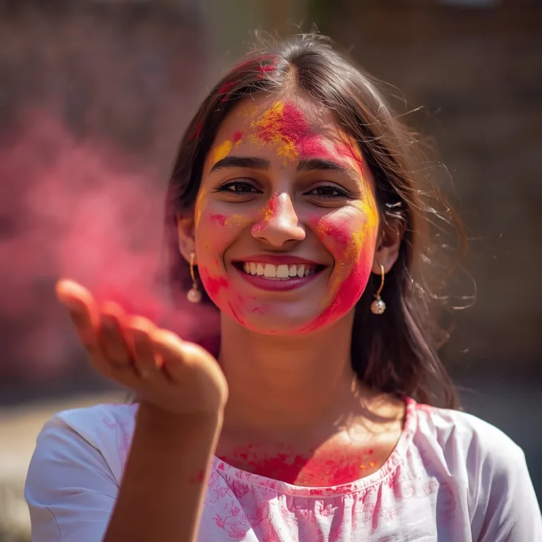 Joyful Holi Colors Portrait | holi colors ai prompt