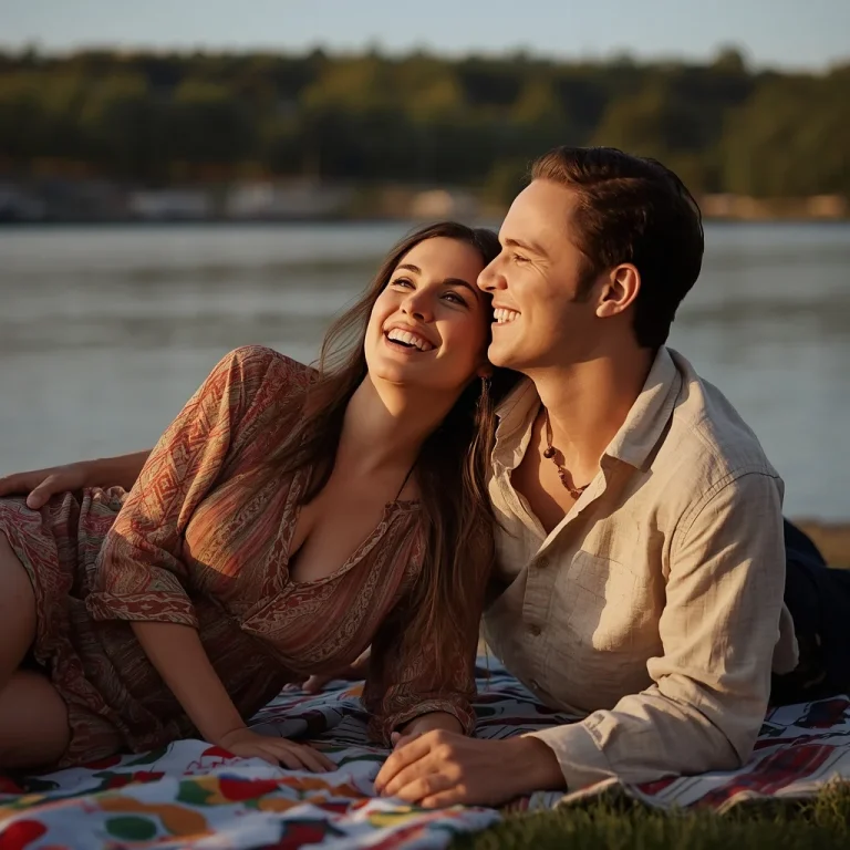 Lakeside Picnic Romance | Trending couple photo prompt