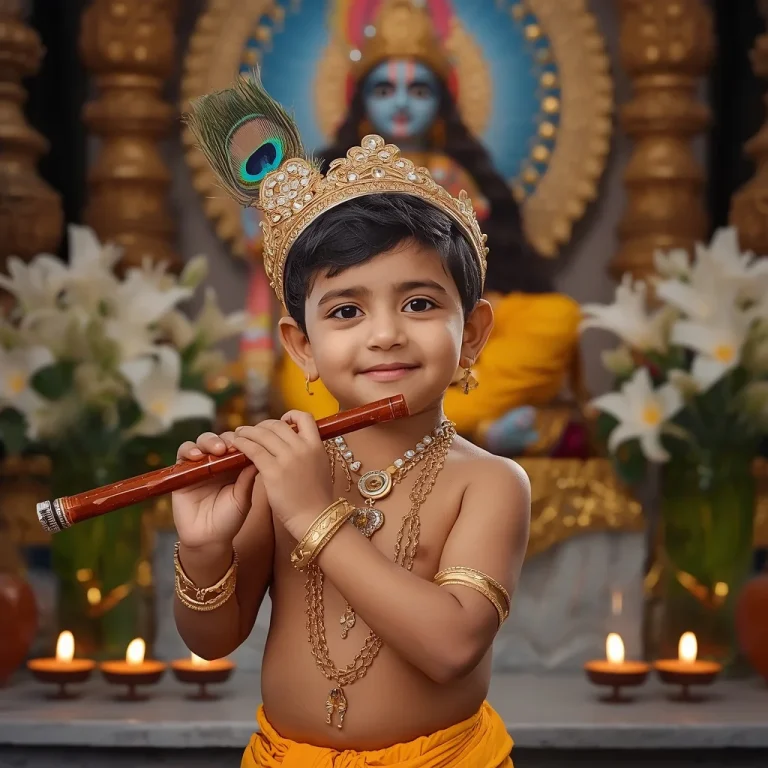 Little Krishna's Flute Melody | lord krishna ai prompt
