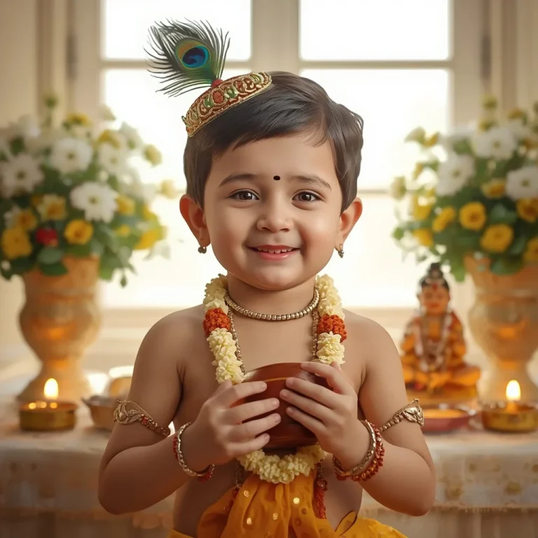 Little Krishna's Playful Joy | trending janmashtami prompt instagram