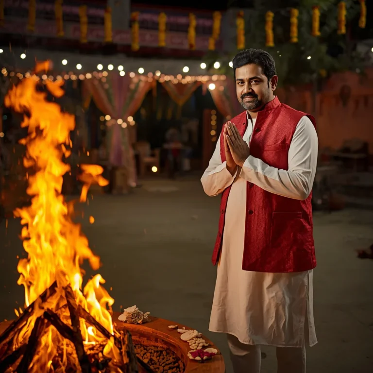 Lohri Night Blessings | lohri couple ai prompt