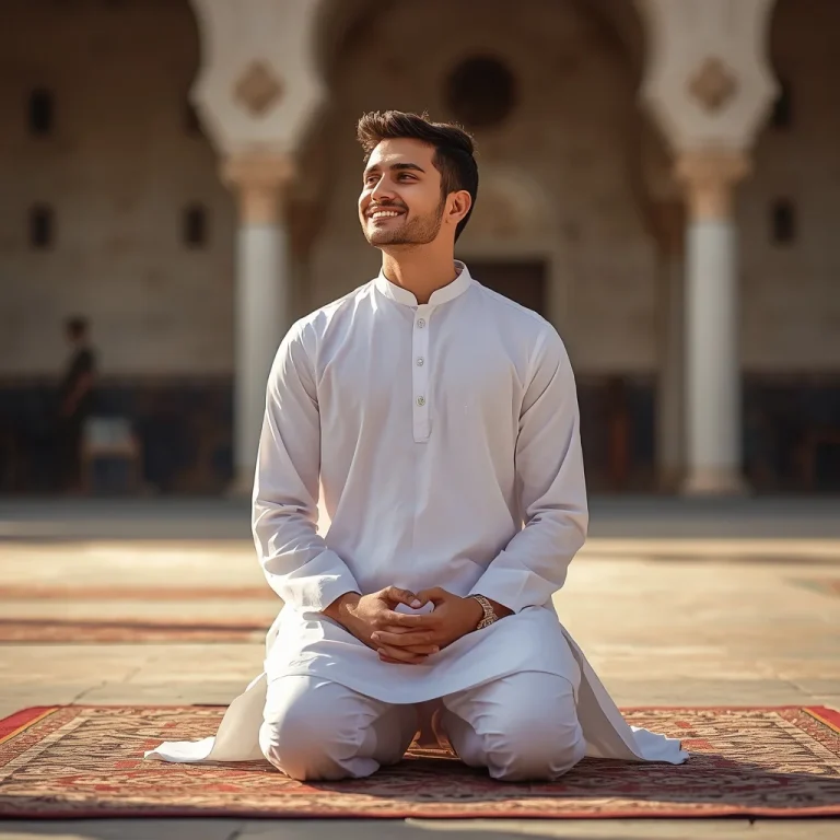 Morning Eid Prayer at the Mosque | eid celebration ai photo