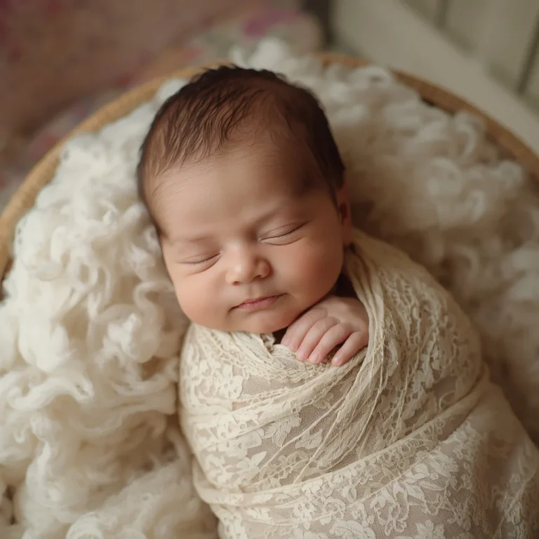 Newborn Baby in Lace Swaddle | baby boy ai prompt