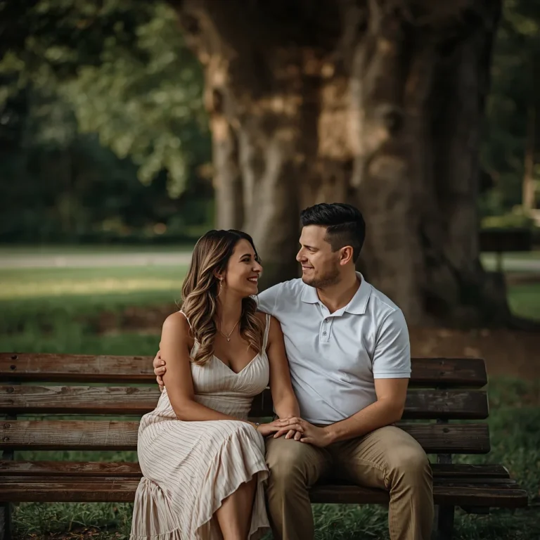 Park Bench Intimacy | Prompt photo editing