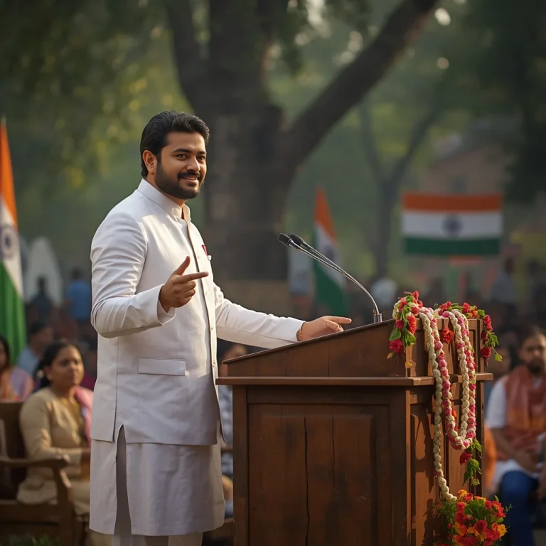Patriotic Indian Man Giving Independence Day Speech | indian independence day prompt for gemini