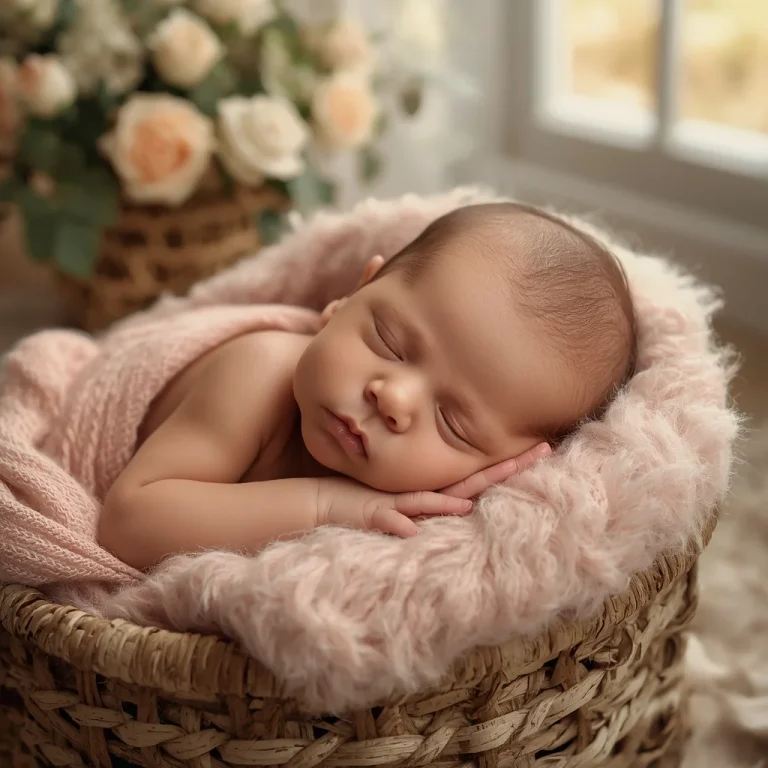Peaceful Sleep in Soft Basket | cute baby prompt chatgpt
