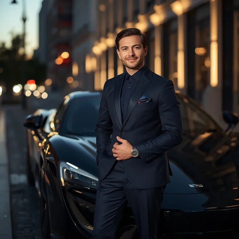 Posing with a sports car | luxury lifestyle prompt for gemini