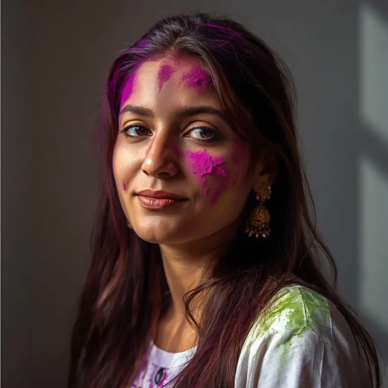 Serene Holi Portrait | holi couple ai prompt