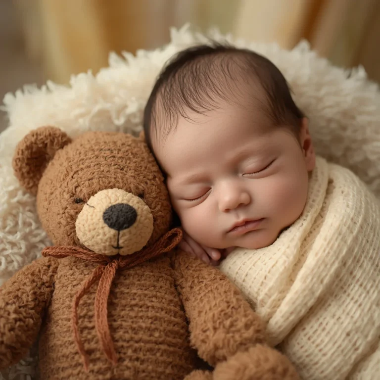 Sleeping with Teddy | cute baby prompt chatgpt