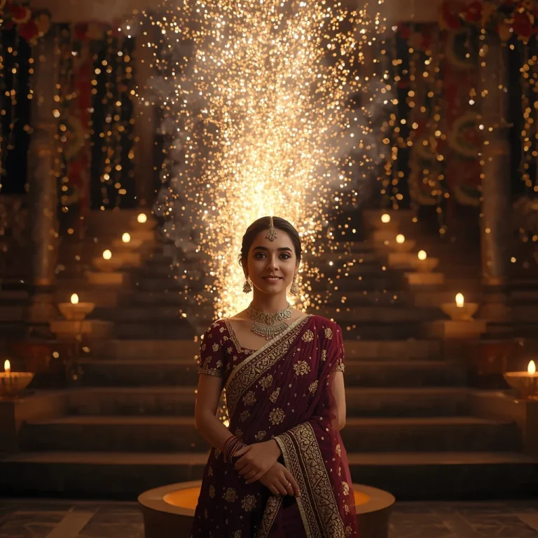 Sparkling Fountain of Lights | indian festival diwali prompt