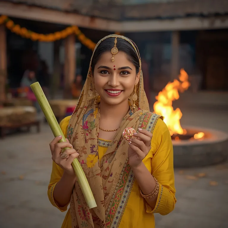 Sweet Lohri Harvest Joy | lohri celebration ai photo