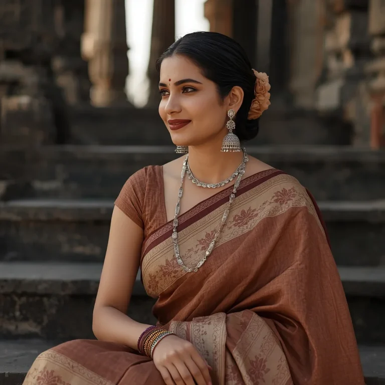 Temple Steps Saree Grace | gemini saree prompt for women