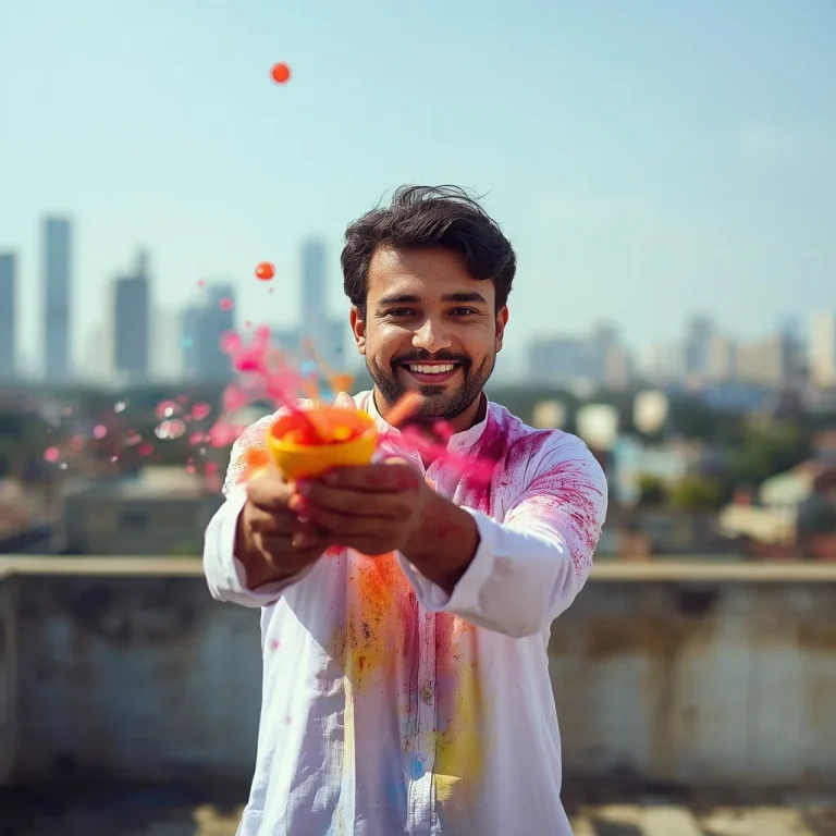 Urban Holi Splash | trending holi prompt instagram