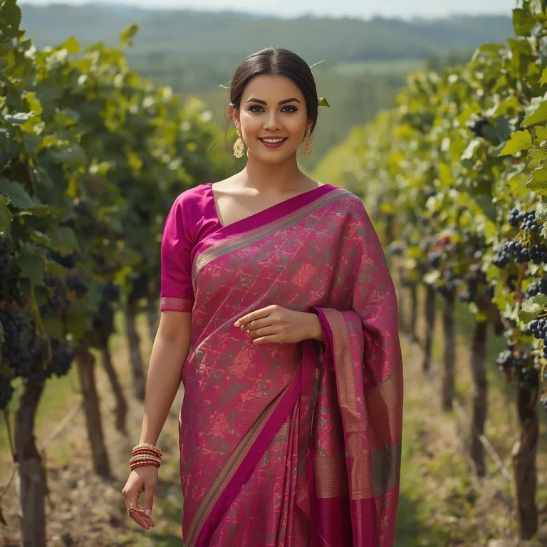 Vineyard Saree Vibrance | trending prompt in instagram ai photo