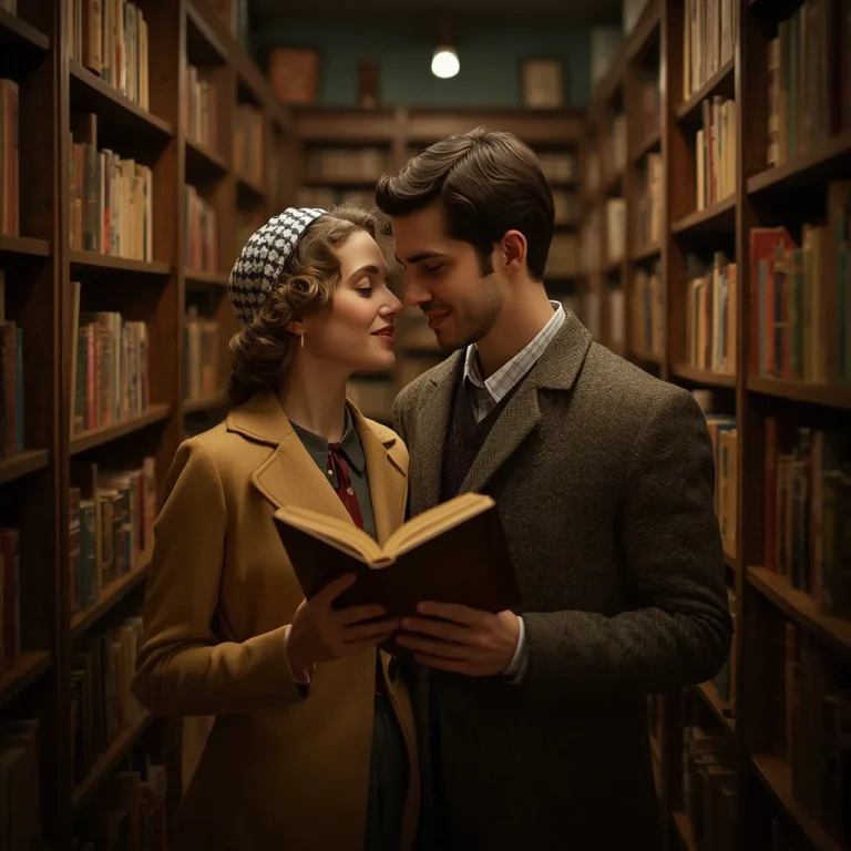 Vintage Bookstore Date | Hot romantic couple AI prompts