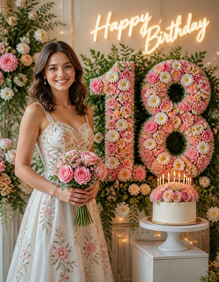 18th Birthday Floral Girl Portrait