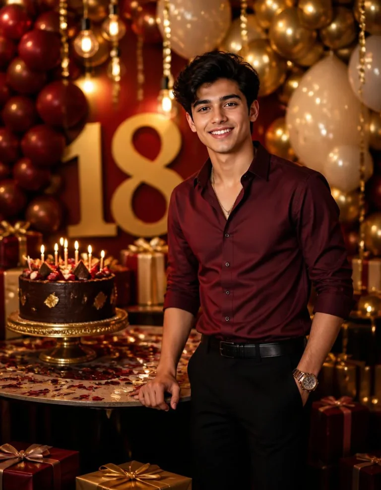 18th Birthday Red and Gold Boy Celebration