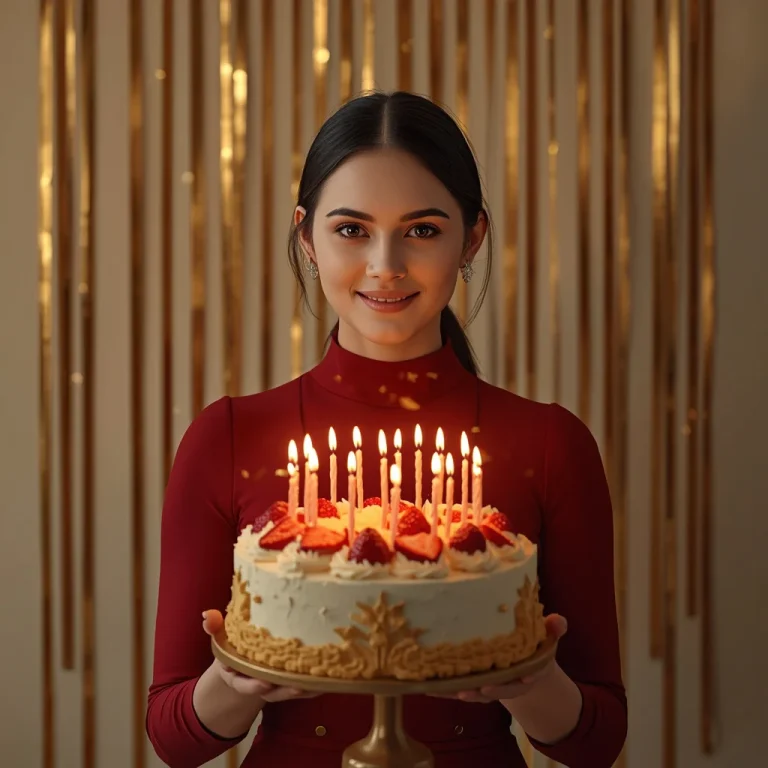20th Birthday Red Dress Candle Celebration