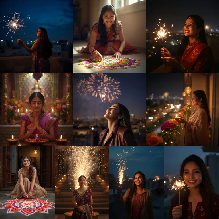 Discover 10 Diwali AI photo editing prompt for Creative AI Photography